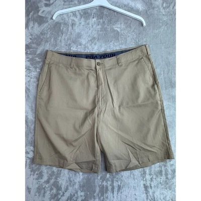 Pantalones cortos de golf PGA TOUR caqui para hombre frente plano cintura elástica talla 40 Foto 1 de 4