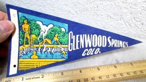 Glenwood Springs Colorado, vintage Felt Pennant great collectible, 8 x 4 blue - Picture 1 of 1