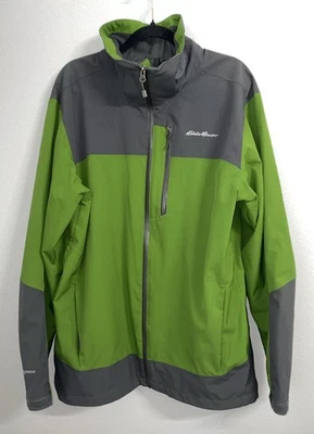 Eddie Bauer Mens LT Weatheredge Rain Jacket Green Pockets Hood Softshell - Image 1 of 4