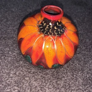 Anita Harris 10 cm Marrakesch Vase Sonnenblume signiert in Gold - Bild 1 von 5