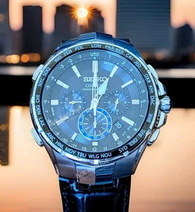 Reloj Seiko Coutura Hombre Negro - SSG009 Radio Solar Sincronización Actualización Correa Extra - Imagen 1 de 12