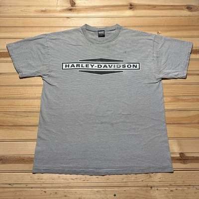 Camiseta Harley Davidson vintage años 90 micro rayas puntada única - talla grande Foto 1 de 4