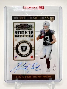 2019 Panini Contenders #139 Hunter Renfrow Clear Rookie Ticket RC Auto # 5/10 - Picture 1 of 6