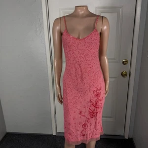 Vestido para mujer vintage Y2K Charlotte Russe pequeño bohemio rayón cuentas floral S18 - Imagen 1 de 8