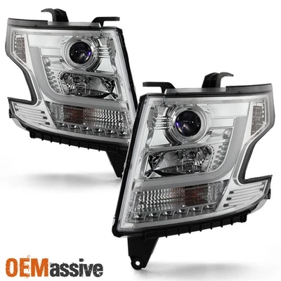 Se adapta a faros proyectores de tubo de luz LED halógena Chevy Suburban Tahoe 2015-2020 Foto 1 de 4