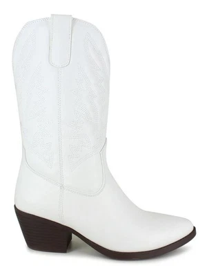 Unionbay Botas Vaqueras Dolly Blancas Talla 6 Chic Estilo Occidental, Sin Cordones, Tacón Bajo NUEVAS Foto 1 de 4