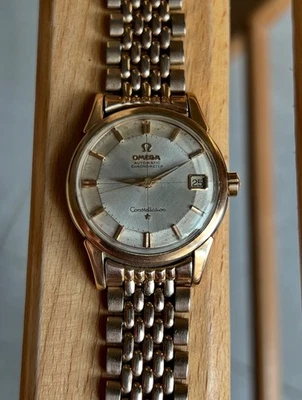 Vintage Omega Constellation oro rosa y acero tarta sartén 14393 61 SC raro punto de mira Foto 1 de 4