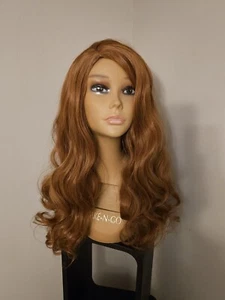 BEAUTIFUL COPPER RED VOLUMINOUS WAVY FULL HEAD WIG - Picture 1 of 8