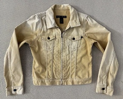 Abercrombie & Fitch водитель грузовика куртка Moto женщин Sz средний вельвет галстук краситель джинсовой ткани M - Изображение 1 из 4