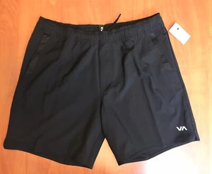 Pantalones Cortos Atléticos RVCA Para Hombre Kevin EW Híbridos 17" Talla Grande Negros - Imagen 1 de 8