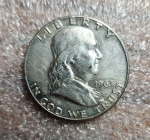 1963-D  FRANLKLIN HALF DOLLAR 90% Silver - Foto 1 di 2