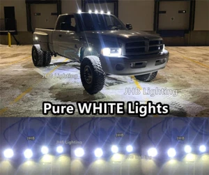 JHB 12 PIEZAS LED blanco puro todoterreno coche camión BigRig debajo de la carrocería brillo roca kit - Imagen 1 de 11