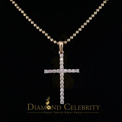 10k Real Gold Real Diamond 1.0ct CROSS Charm Fashion Yellow Style Pendant Foto 1 de 4