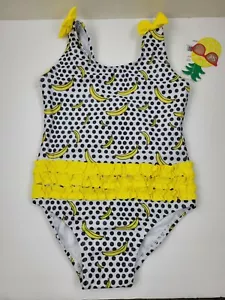 Sol Swimwear Toddler Girls Bathing Suit Swimsuit 1 Piece Bananas Ruffle Size 5. - Picture 1 of 8