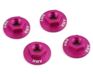 AMR 4mm Aluminum Serrated Flange Nut (Pink) (4) [AMR025PK] - Picture 1 of 2