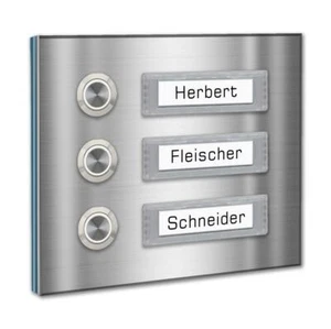 Dreifamilien Türklingel 145x120mm Edelstahl Mehrfamilien 3-fach Türklingeln LED - Bild 1 von 7