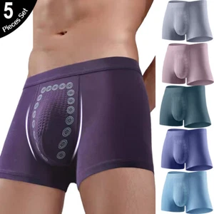 5/6 PACK Men's Boxer Briefs Soft Ice Silk Elastic Comfort Flex Waist Underwear - Picture 1 of 23