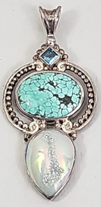 Sajen ~ Sterling 925 Silver ~ Jeweled Pendant - Picture 1 of 11