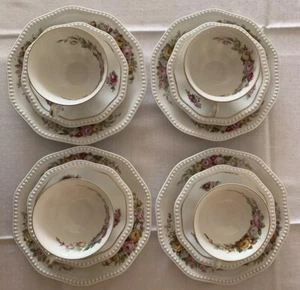 ROSENTHAL - antike Porzellan Kaffee Gedecke 12 tlg. - Rosen / Perlrand RARITÄT - Bild 1 von 9