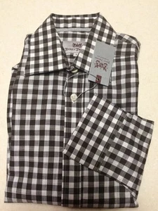 Hickey Freeman - Camisa de algodón pequeña marrón a cuadros L/S para hombre $165,00 - Imagen 1 de 2