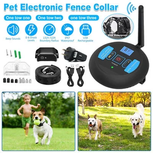 Pet E Collar Containment Dog Fence Wireless Invisible System Boundary Electric - Picture 1 of 19