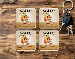 Mai Tai, Posavasos, 4x4", 4 mm de espesor, neopreno, antideslizante, resistente, (4sq131) - Imagen 1 de 1