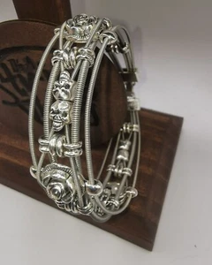 Guitar String Gothic Style Bracelet Rock Chick Metal Musician Gift - Picture 1 of 5
