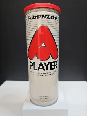  Vintage Dunlop Player Tennis Ball 3 Pack Metal Sealed Can.  Great Condition.  - Image 1 of 4