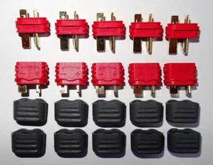 Deans Connectors T Pugs Genuine Amass Male & Female 5 Pairs with Caps UK Seller - Picture 1 of 7