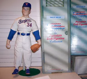 1992 DEPORTES IMPRESIONES NOLAN RYAN 14" PORCELANA FIGURA MUÑECA IMPRESIÓN CORRIDA A 199 - Imagen 1 de 7