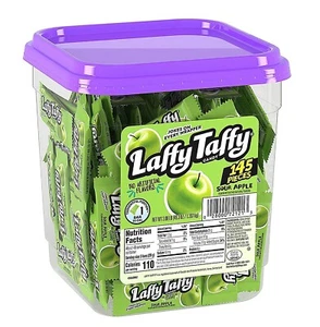 Laffy Taffy Mini Sour Apple Bar Candy Tub 49.3 oz. Bulk 145 Pc. - Picture 1 of 1