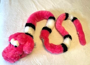 GIANT HUGE PLUSH PINK SNAKE 8' FEET LONG ! CEDAR POINT CARNIVAL TOY BY IDEAL TOY - Picture 1 of 2