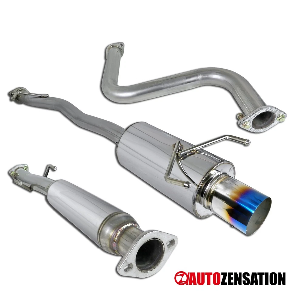Fit 90-93 Honda Accord N1 S/S Burnt Tip Catback Exhaust Muffler System Foto 1 de 4