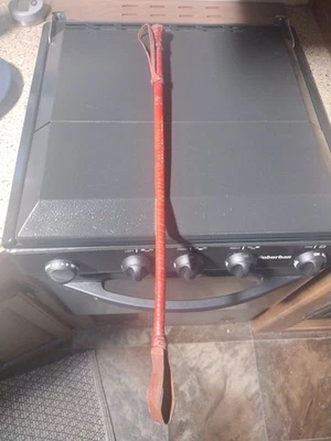 * ANTIGUO CUERO TEJIDO TRENZADO 26" CULTIVO ECUESTRE/LÁTIGO * Foto 1 de 4