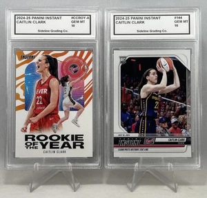 Caitlin Clark Rookie Set Graded Gem Mint 10 Panini Instant & Rookie of the Year - Picture 1 of 8