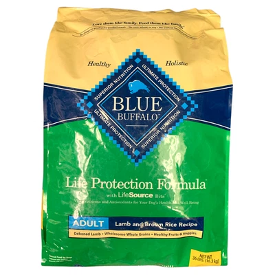 Blue Buffalo Life Protection Formula comida de cachorro adulto, cordeiro e arroz integral, 36 lb. - Imagem 1 de 3
