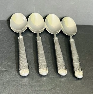 Retroneu Lorbeer Waben Suppenlöffel 4er Set Edelstahl Besteck - Bild 1 von 7