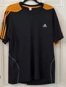 Adidas Shirt Herren Large grau gelb gestreift Climalite Response Performance - Bild 1 von 12