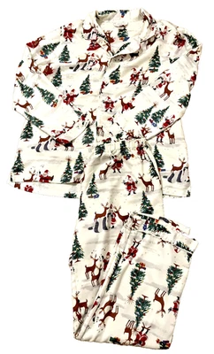 Pijama de Navidad Pottery Barn Kids adulto Santa Heritage talla M holgado  Foto 1 de 4