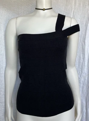 Suéter Top Tejido Elástico De Colección Y2K Un Hombro Negro Sexy Gótico Med Moda Intl Foto 1 de 4