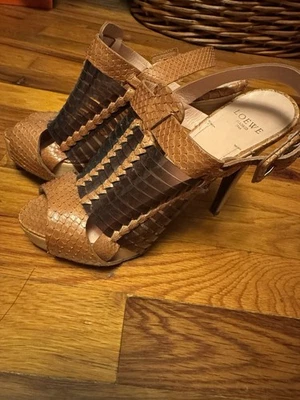 Zapatos para mujer Loewe talla 38 tacones cuero marrón hechos en Italia usados Foto 1 de 4