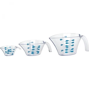 Trudeau BPA Free 3 Piece Measuring Cup Set, 1/4-Cup, 1-Cup, 2-Cup, Clear - Picture 1 of 2