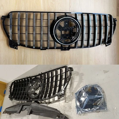 Parrilla para Mercedes Benz W167 2020 2021 2022 clase GLE negro cromo con emblema Foto 1 de 4