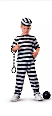 Jailbird Kid's Halloween Costume Size Medium 8-10 - Image 1 of 4