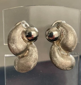 Pendientes Nanis Oro Blanco 18k 750 Texturizado Espiral Clip en Joyería Italiana - Imagen 1 de 8