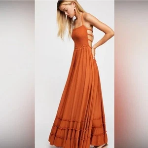 Free PeopleMaxi Boho fließendes Kleid XS verstellbar Stretch - Bild 1 von 11