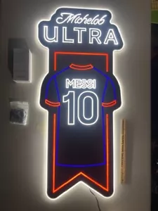 đŸ”¥Michelob Ultra Messi #10 Edge Lit Beer Sign Light Opti LED Soccer - Picture 1 of 6