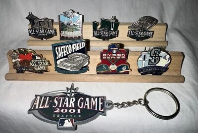 Vntg 2001 Seattle Mariners All Star Game/Western Div. Lapel Pins, Keychain Lot - Image 1 of 4