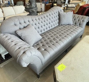 Arhaus Club Line Tufted Inverted Camelback Sofa - Picture 1 of 16