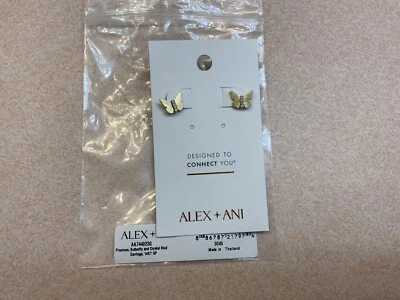 ALEX AND ANI Butterfly N Crystal Stud Earrings NWT! Foto 1 de 3